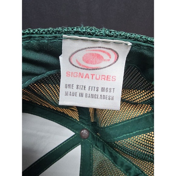 Vintage Signature One Size Fits All Green Trucker Snapback Cap With Invictus Pin - Picture 7 of 7